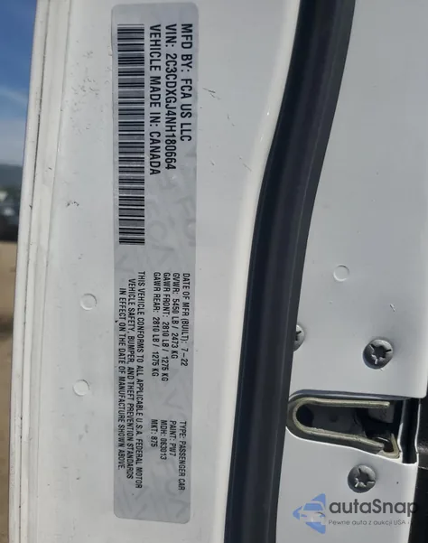 2022 Dodge Charger Scat Pack from USA, damaged, VIN 2C3CDXGJ4NH180664